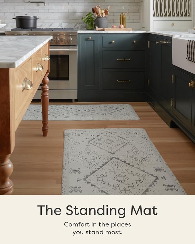 House of Noa Nama Standing Mat – Anti-Fatigue Cushioned Kitchen Mats for Floor | Ergonomic Bounce-Back Foam Kitchen Mats | Anti-Fatigue Mats for Kitchen & Standing | Ula Avalon | 22" x 72"