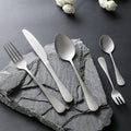 Matte Silverware Set for 12 Stainless Steel Flatware Set Vintage Style Delicate Cutlery Utensils 60 Piece Include Knives Forks and Spoons Tableware Set for Home Kitchen Wedding Restaurant