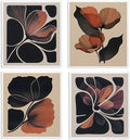 Swedish Dishcloths for Kitchen, Floral Botanical Swedish DishCloths, Papaya Reusable Paper Towels Washable, 4 Pcs Dish Towels for Kitchen Party Home Housewarming Cleaning Cloths