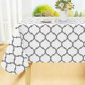 Smiry Rectangle Table Cloth, Waterproof Vinyl Tablecloth with Flannel Backing for Rectangle Tables, Wipeable Spillproof Plastic Tablecloths for Dining, Camping, Indoor and Outdoor (54"x108", White)