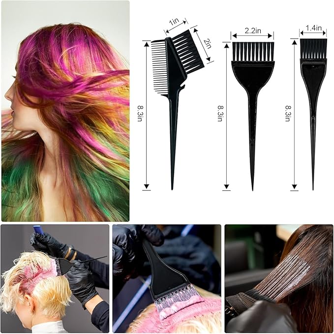 12 Pcs Professional Hair Bleach Kit Hair Coloring Products with Hair Dye Brush, Hair Color Bowl, Earmuffs, Hair Clips for Salon Hair Dye, Hair Color at Home, Hair Bleaching