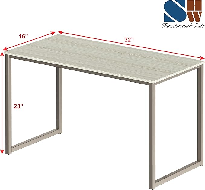 SHW Mission 32-Inch Home Office Computer Desk, Maple