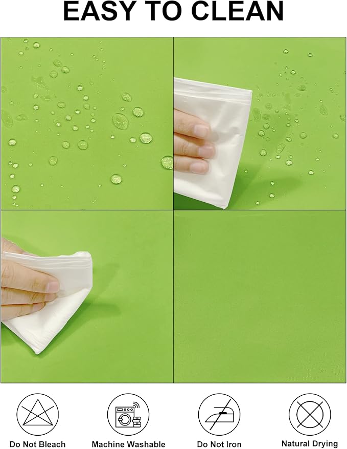 Fokitut 2 Pack Waterproof Rectangle Tablecloth, 90x156 Inch,Stain Resistant and Wrinkle Polyester Table Cloth, Fabric Table Cover for Kitchen Dining, Wedding, Party, Holiday Dinner-Apple Green
