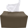 Carrotez Tissue Box Cover, [Refined] Modern PU Leather Rectangular Tissue Box Holder - Decorative Holder/Organizer for Bathroom Vanity Countertop, Night Stands, Office Desk 9.5"X5"X5" - Cocoa Brown
