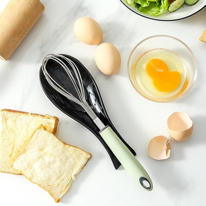 Ceramic Spoon Rest for Stove Top,Large 8.7 Inch Spoon Holder for Kitchen Counter,Porcelain Utensil Rest for Thankgiving and Christmas Gift,Dishwasher Safe and Heat-Resistant,Black(1 PC)