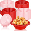 Layhit 100 Pcs Valentine's Day Plastic Bowls 12 oz Red Pink White Disposable Plastic Dessert Serving Party Supplies Salad Candy Snack Bowls for Holiday Wedding Party Picnic