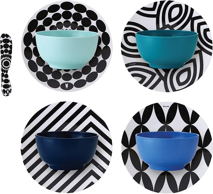 French Bull Melamine Small Bowls, 6-Piece Set, Small Serving Bowl – Snack, Condiment, Dip, Dessert, Ice Cream – Shatter Proof, Food-Safe, BPA Free, Dishwasher Safe, 5.5” 22 oz - Shades of Blue