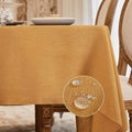 BALCONY & FALCON Square Tablecloth - Small Waterproof Table Cloth, Wrinkle Resistant Table Cover Linen Fabric Tablecloths for Dining Kitchen Wedding and Outdoor Decoration (Golden, 55"x55")