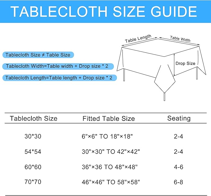 Hiasan 2 Pack Faux Linen Square Tablecloth - Wrinkle and Stain Resistant Washable Table Cloth for Kitchen Dining Room Holiday Table Cover for Party Dinner, Light Grey, 30 x 30 Inch