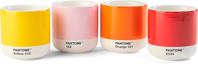 Copenhagen Design Pantone Cortado Cup - Insulated, Double Wall Coffee Cup/Mug - Porcelain - 6.4oz, Red 2035