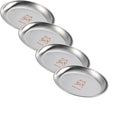 SHENGOCASE 4-Pack 7.3" Extra Wide Oval Shallow Cat Food Bowls Dish, Cute 304 Stainless Steel Anti Whisker Fatigue Plate,Whisker Friendly & Relief Plate for Big Cats (Without Mat)