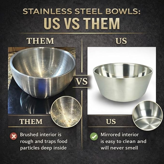 Stainless Steel Insulated Bowls - Set of 4-20 Oz Double Wall Metal Bowls for Ice Cream, Soup, Cereal, Snack, Rice Dish, Camping (Assorted 1 (Black, White, Blue, Natural))