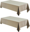2 Pack Rectangle Tablecloth, 60x104 inch, Water Resistant Wrinkle Free Linen Textured Table Cloth Washable, Decorative Fabric Table Cover for Dining, Party and Camping, Mocha