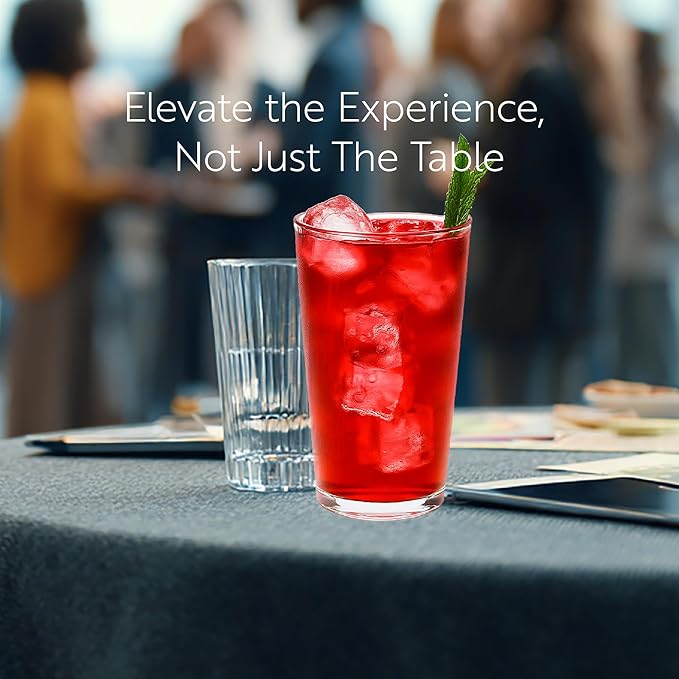 Restaurantware Sumi 19 Ounce Beverage Glasses Set of 6 Fine-Blown Large Drinking Glasses - Tempered Glass Water Glasses Water Juices Or Sodas For Restaurants or Homes