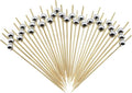 Minisland Silver Pearl Cocktail Picks, 4.7 Inch Long Bamboo Fancy Toothpicks for Appetizers, Decorative Christmas New Year Holiday Party Food Drink Garnish Fruit Kabob Skewer Sticks 100 Counts -MSL151