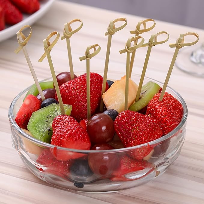 100 Pcs 12 oz Charcuterie Cups with Bamboo Skewers, Disposable Paper Appetizer Snack Holder Brown with Cocktail Picks (100 Cups + 200 Skewers)