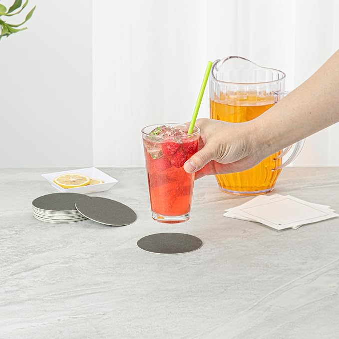 Restaurantware Paper Coasters 1000 Pack of 3.5 Inch Disposable Beverage Coasters Absorbent for Hot and Cold Drinks Black Coffee Cup Essentials for Table Decor, Kitchen, Home Patio or Living Room
