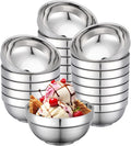Stainless Steel Bowls Bulk, 20 Pack 4.5in 12.8oz 380ml Mini Small SUS304 Double Wall Insulated Stackable Metal Eating Bowl Containers for Restaurant Serving Snacks Ice Cream Soup Cereal Rice