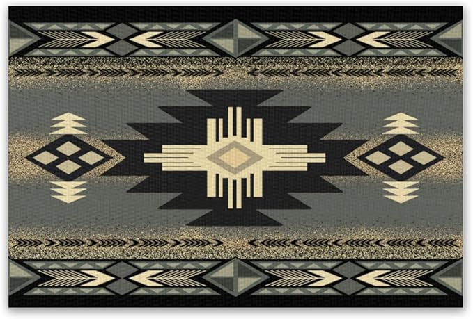Aztec Southwest Placemats Rustic Tribal Geometric Decorative Table Mat Antique Native Heat Resistant Place Mats for Dining Kitchen Party Holiday Decor 12x18Inch Set of 6