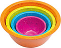 Confetti Nesting Mixing Bowls Set - 4-Piece Colorful Kitchen Bowls (18oz, 1.25QT, 2.5QT, 4QT) - BPA-Free, Dishwasher Safe, Space-Saving Design Vibrant Color