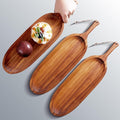 3PCS Heavy Wood Plates 16.5" Wooden Plates with Handl Reusable Dinner Plates Tableware Set of 3Acacia Solid Wood Plate Havry Wooden for Meat Steak Dessert Bread Unbreakable Classic Plate