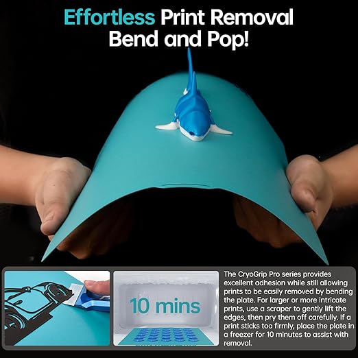 BIQU CryoGrip Pro Glacier Compatible with ELEGOO Centauri Carbon/Centauri Carbon 2 3D Printers 260x286.5mm CC/CC 2 Panda Build Plate Double Sided Upgrade Removable Surface Platform