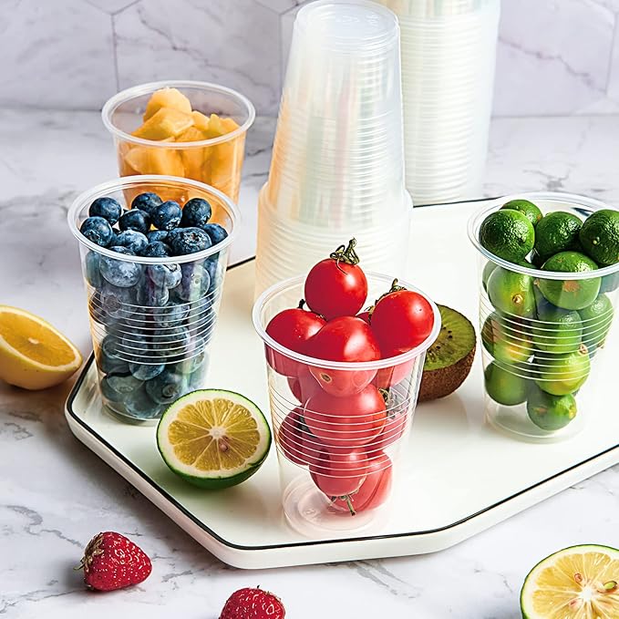 Lilymicky 500 Pack 9 oz Clear Plastic Cups, Disposable Drinking Cups, Plastic Party Cups for Birthday Parties, Picnics, Ceremonies, and Any Events
