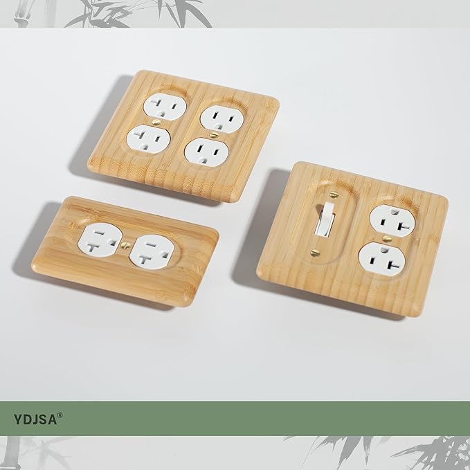 Wood Outlet Covers Bamboo Single Duplex Wall Plates for Electrical Outlets, Decorative Outlet Covers