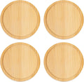 Wood Coasters Set of 4 - Handcrafted Drink Coaster Thick Heat-Resistant for Office, Bar, Farmhouse - Natural Bamboo Drink Cup Coasters for Table Protection