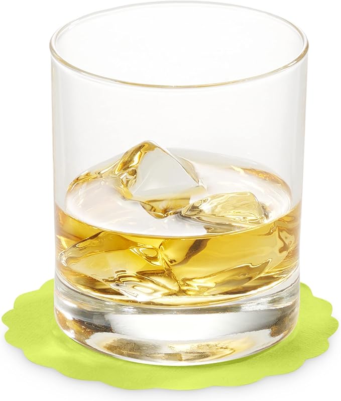 Disposable Kiwi Paper Coasters for Drinks, 3.5 Inch Round Coasters for Bar, Cocktail, Beverage, Wine Or Event, 500 Pack Bulk