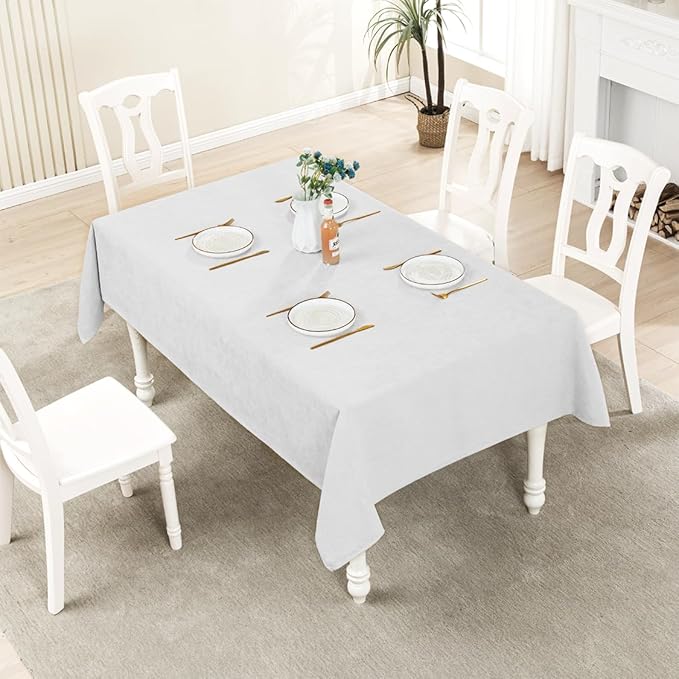 BALCONY & FALCON Rectangle Tablecloth Washable Wrinkle Resistant and Water Proof Table Cloth Decorative Linen Fabric Tablecloths for Dining Parties Kitchen Wedding and Outdoor Use (Owl Gray, 55x70)