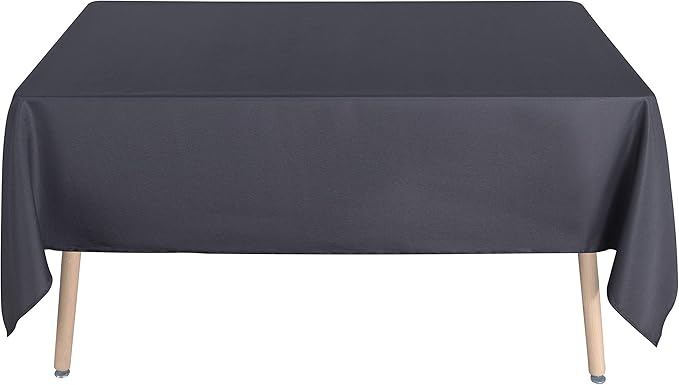 sancua Rectangle Tablecloth - 54 x 120 Inch - Water Resistant Spill Proof Washable Polyester Table Cloth, Decorative Fabric Table Cover for Dining Tables, Buffet Parties and Camping, Grey