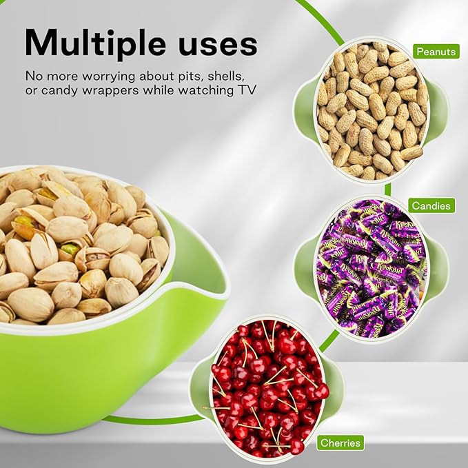 LivLab Mker Snack bowls for adults,Pistachios bowl with shell storage,sunflower seed bowl,Red