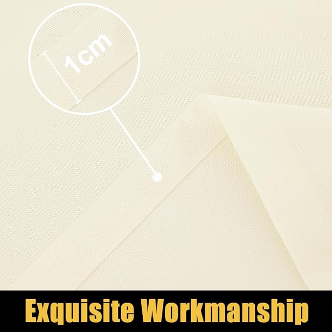 Smiry Rectangle Picnic Table Cloth, Waterproof Elastic Fitted Tablecloths for 4 Foot Tables, Washable Polyester Table Cover for Camping, Indoor and Outdoor (Beige, 30"x48")