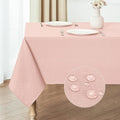 Rectangle 10 Feet Tablecloth 60x144 inch Linen Textured Table Cloth Stain and Wrinkle Resistant Washable Polyester, Decorative Table Cover Waterproof for Dining, Buffet and Camping, Pink
