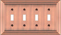Metal Wall Plate for Electrical Outlets, Decorative Antique Copper Switch Plates Outlet Cover, Light Switch Cover Plate, 4-Gang Wall Plates (Quad Toggle, 1 Pack)