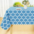 Smiry Rectangle Table Cloth, Waterproof Vinyl Tablecloth with Flannel Backing for Rectangle Tables, Wipeable Spillproof Plastic Tablecloths for Dining, Camping and Indoor (60"x120", Light Blue)