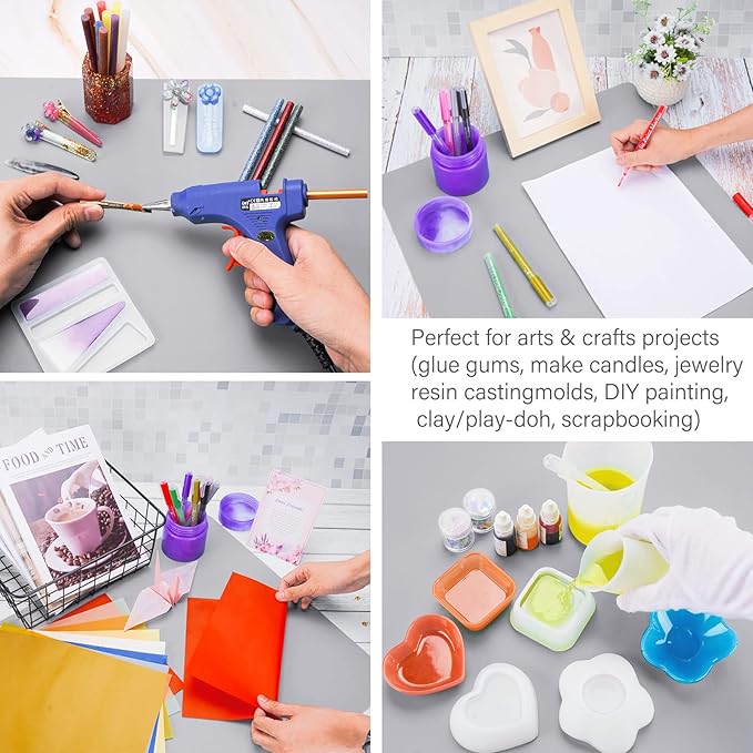Gartful Silicone Craft Sheet - Large Nonstick Nonskid Mat, Countertop Protector, Table Placemat, Resin Casting Molds Mat, 27.6" x 19.7", Light Gray