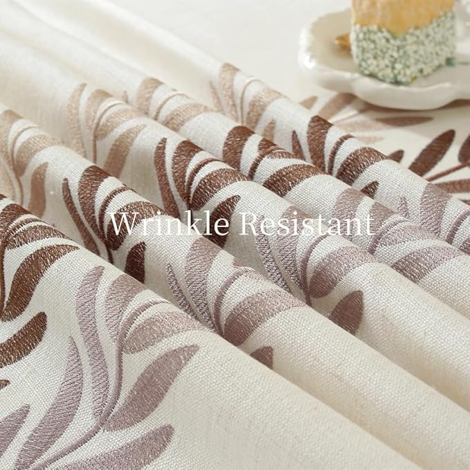 Zobesta Linen Table Cloth Rectangle Table 120 x 53 Inch, White Table Cover Heavy Weight Washable Farmhouse Soft Boho Tablecloth Rectangular for Outdoor, Kitchen