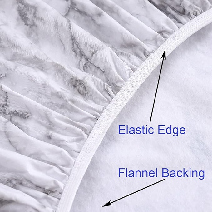 Walrus Round Vinyl Fitted Tablecloth with Flannel Backing Elastic Edge Design Table Cover Waterproof Oil-Proof PVC Table Cloth Stain-Resistant Best for 45"-56" Round