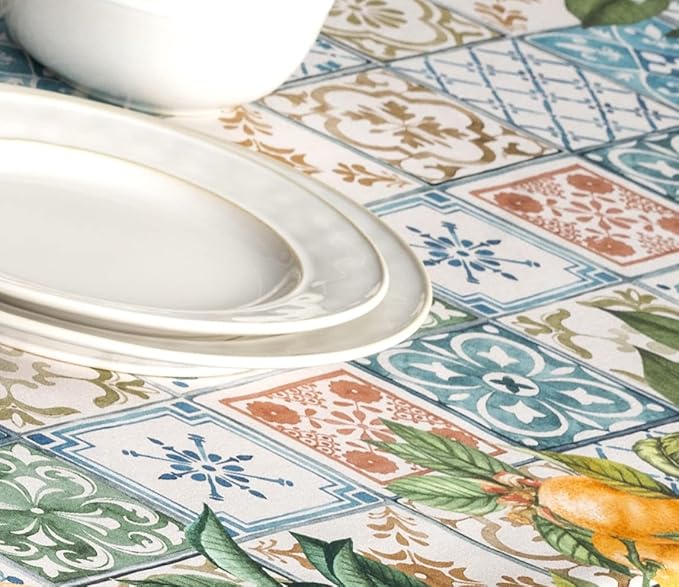 Maison d' Hermine Table Cloth Rectangle Table 100% Cotton 70 x 120 Inches Tablecloth Reusable Decorative for Dining Room Farmhouse Home Valentines Day Decorations Spring Summer - Agrume
