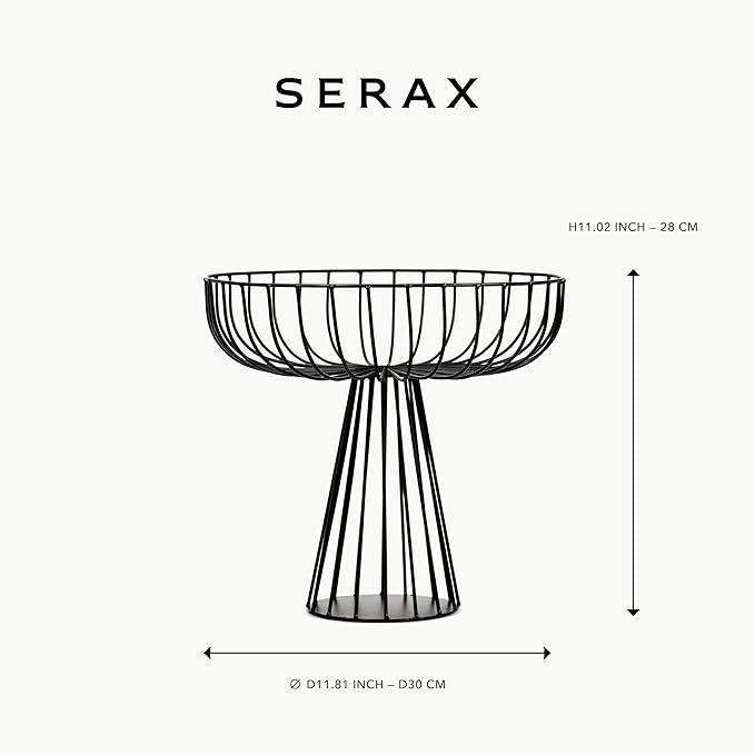 Serax Home Decor Fruit Bowl | Metal sculptures interior accessories by Antonino Sciortino | Oval Iron Kitchen Basket | Modern House Decor or Kitchen Storage for Counter and Table (bread basket, black)