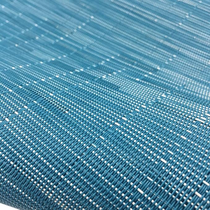 Red-A Woven Vinyl Placemats for Dining Table Durable Heat Resistant Washable Placemats for Round Table,Placemats Set of 4,Blue