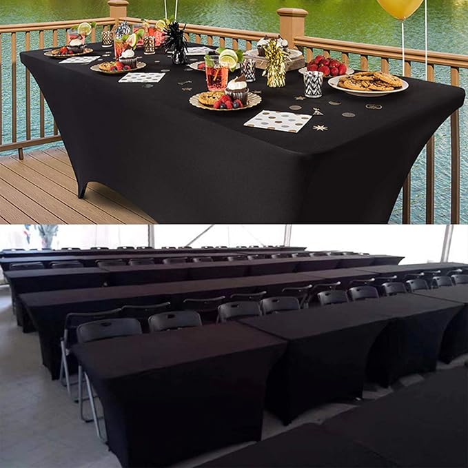 RELIANCER 1 Pack Stretch Spandex Table Covers for Rectangular Tables,6FT Elastic Fitted Tablecloth,Universal Rectangular Table Cloth Protector for Outdoor Party,Wedding,Bar,Birthday,Banquet,Events