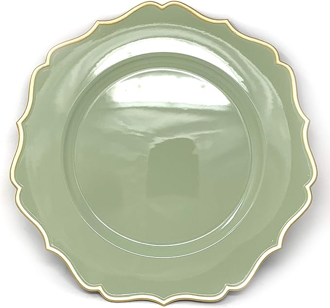 allgala 13-Inch 48-Pack Case Lot Heavy Quality Round Charger Plates-Floral Sage-HD80346