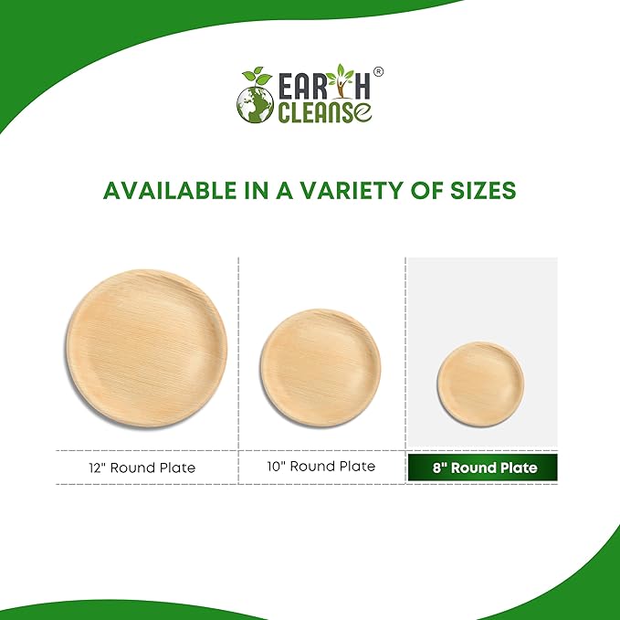 The Palm Dinnerware – Palm Plates 8 Inch Round (75 Pack) | Compostable & Biodegradable | Like Bamboo Disposable Plates | Oven & Microwave Safe | Eco-Friendly Party Dinnerware