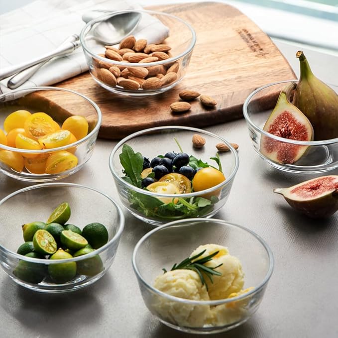 Sweejar Small Glass Bowls Set, 8 oz Prep Bowls for Cooking, 4 inch Bowls for Kitchen, Dessert Bowls for Ice Cream, Serving Bowls for Dipping, 10 pack