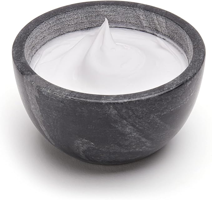 Beau Brummell The Original Marble Shaving Soap Bowl Handmade from 100% Natural Marble with Interior Grooves for Maximum Lather | Heat Retaining Stone Provides a Luxurious Hot Shave Experience