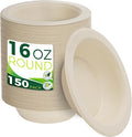 Paper Bowls 16 oz [150-Pack], Heavy Duty Disposable Bowls Perfect for Hot Soup and Milk Cereals, 100% Compostable and Eco-Friendly Made from Bagasse