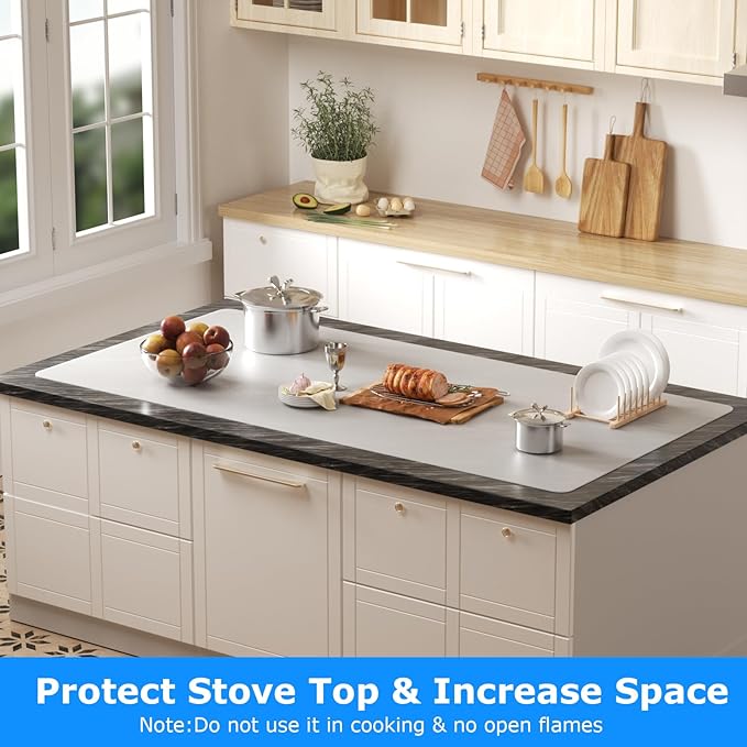 Silicone Mats for Kitchen Counter 47.2"x23.6"x0.08”, Largest Heat Resistant Mats for Countertop, Kitchen Island Silicone Protector Placemats Nonslip Extra Large Counter Mat (Translucent)